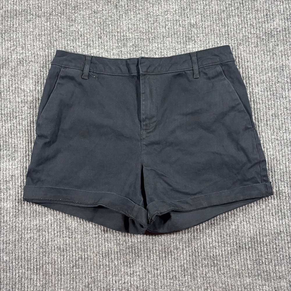 Banana Republic Chino Shorts Women Size 14 Navy Blue Stretch Casual Classic